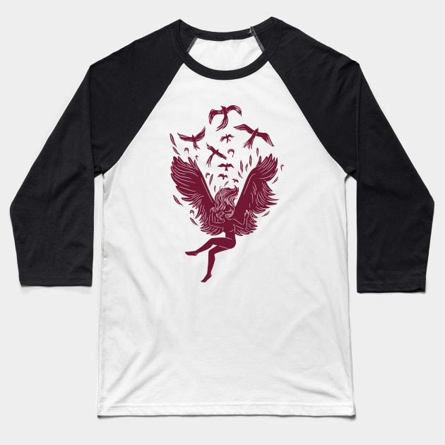 Fallen Angel Baseball T-Shirt by LR_Collections